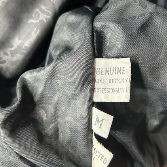 🖤 VTG 1980s WINLOCK GENUINE LEATHER JACKET COAT LEOPARD ANIMAL CONTRAST MEDIUM - Picture 12 of 14